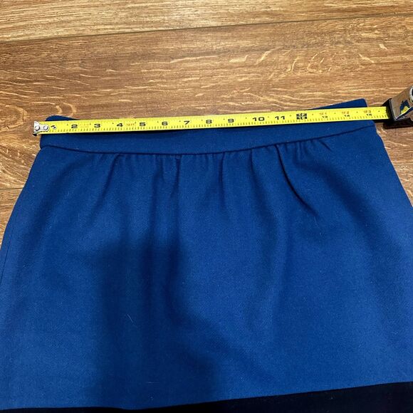J Crew Black Blue Color Block Wool Skirt Women's Sz 4 Career Wear - Picture 7 of 8